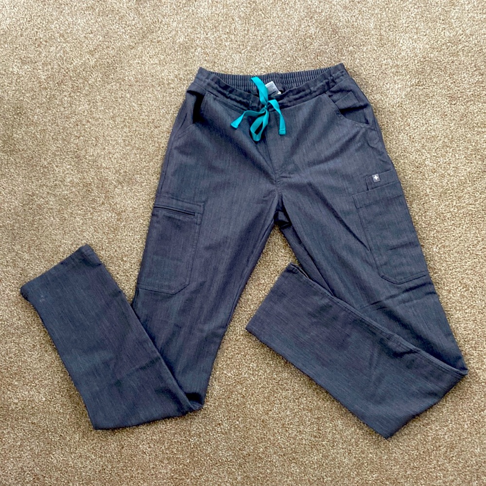 Figs charcoal scrub bottoms xs Tall